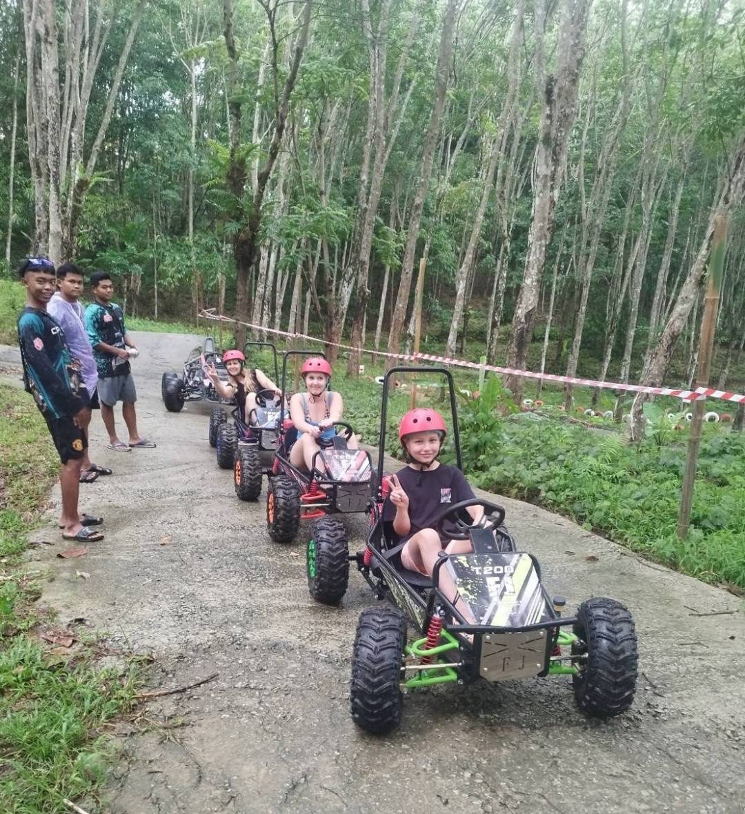 Go karts on the track