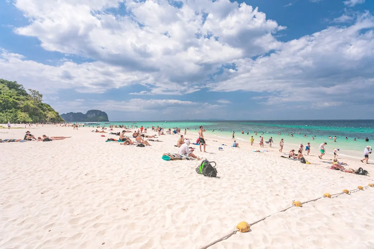 Sunbathing and swimming at Bamboo Island