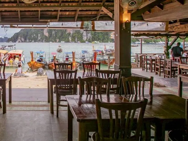 Beachfront restaurant on Phi Phi Don