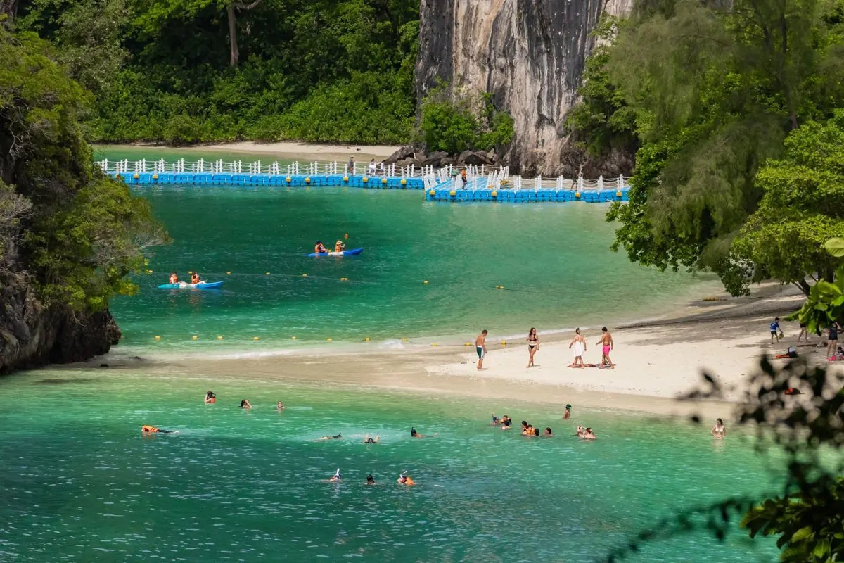 Swimming and kayaking at Hong Island, Krabi