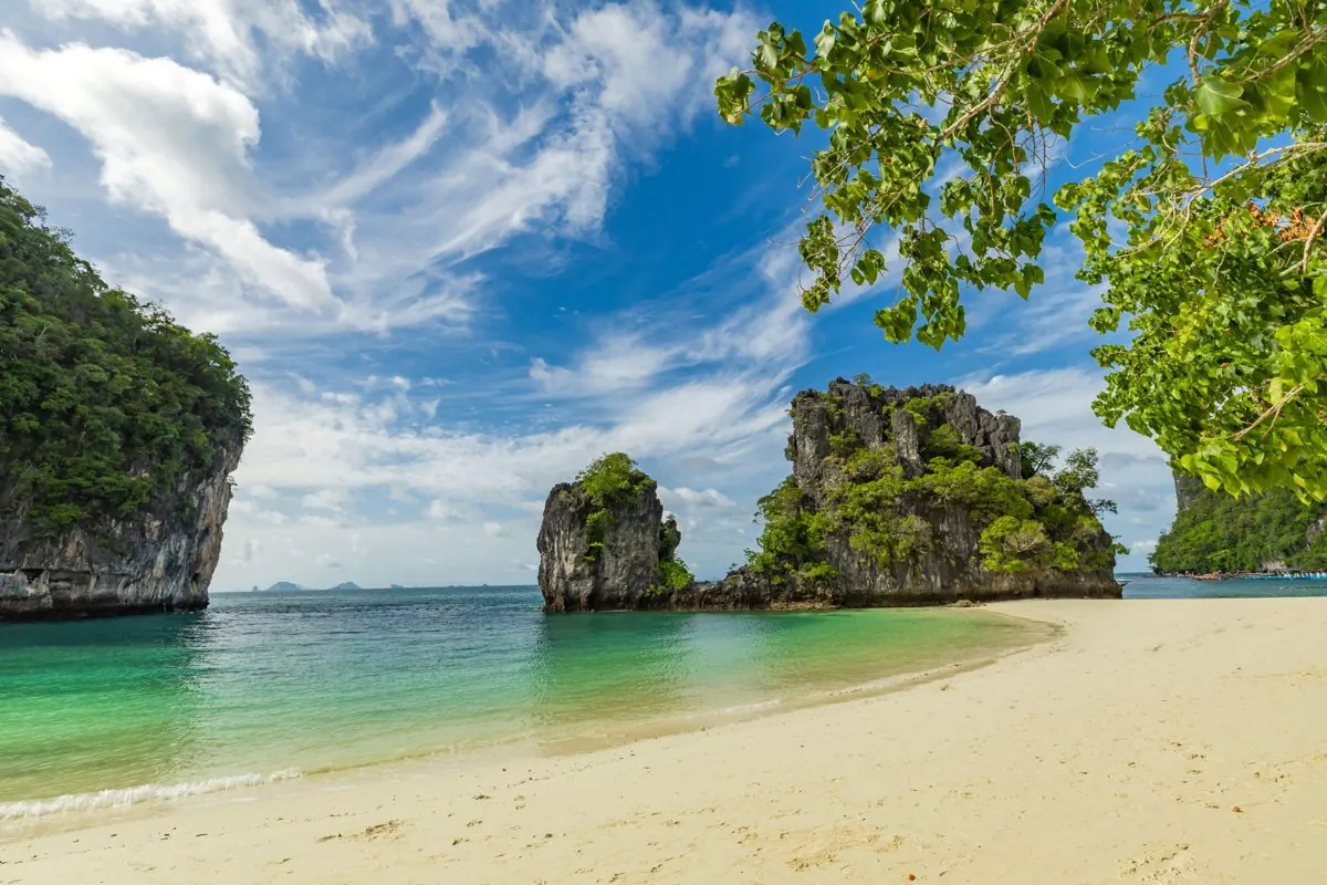 Rock stacks off the beach at Hong Island, Krabi