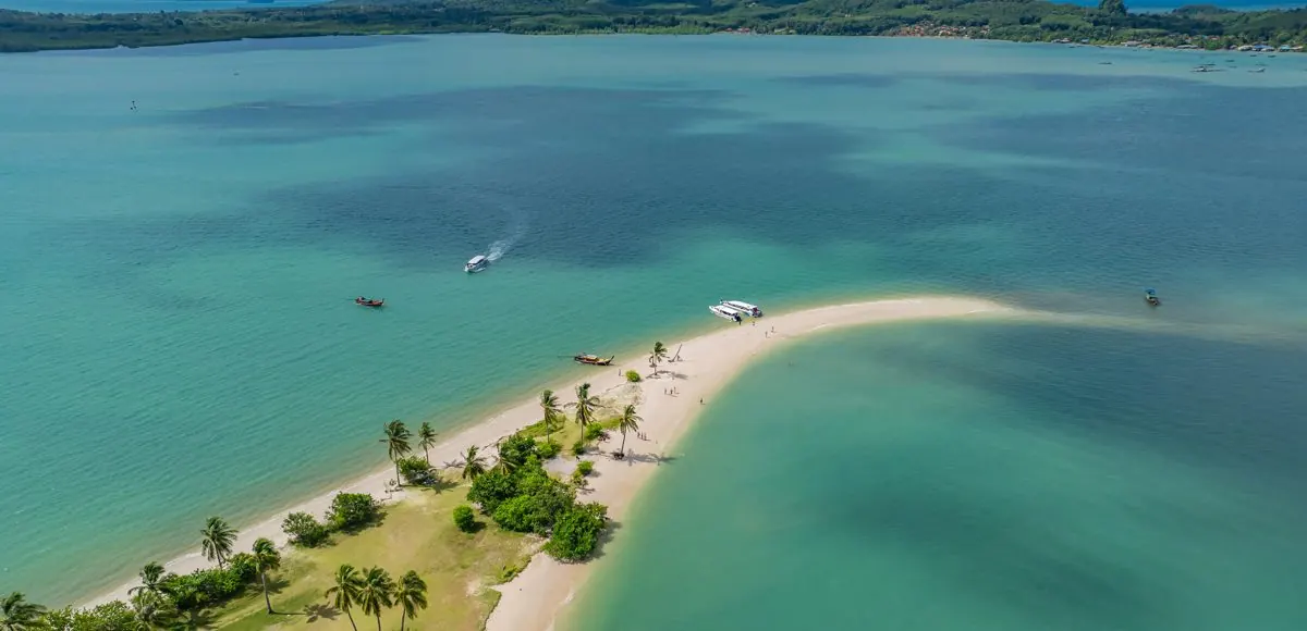 Aerial view of the Laem Had sandbar