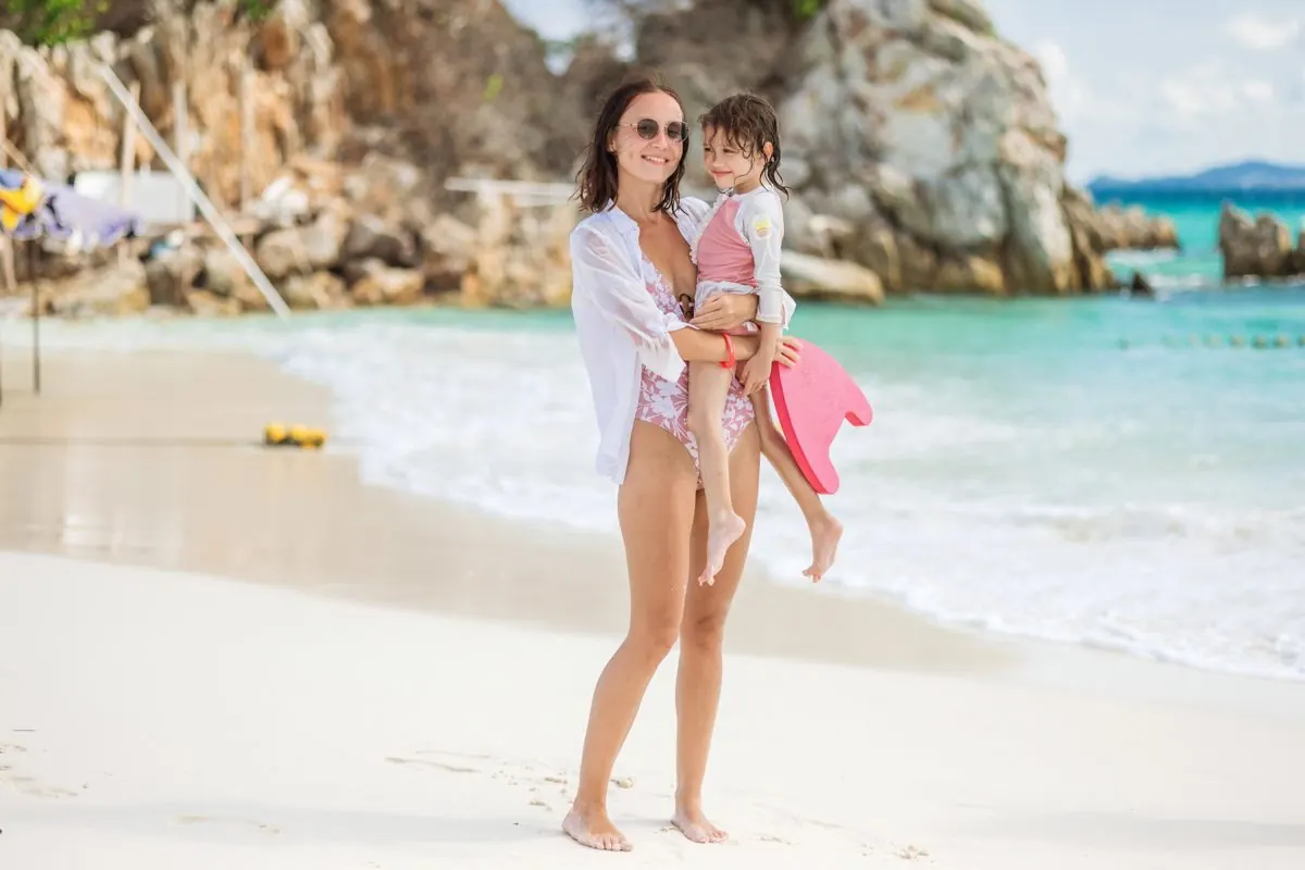 Family time on the beach at Khai Island