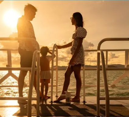 Golden hour on the boat