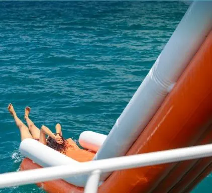 Water slide from the boat
