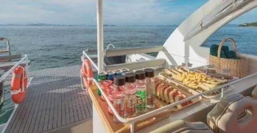 Fruit, snacks and drinks on board