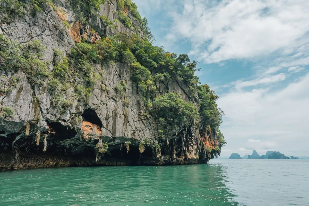 Panak Island cliffs with Phang Nga Bay behind