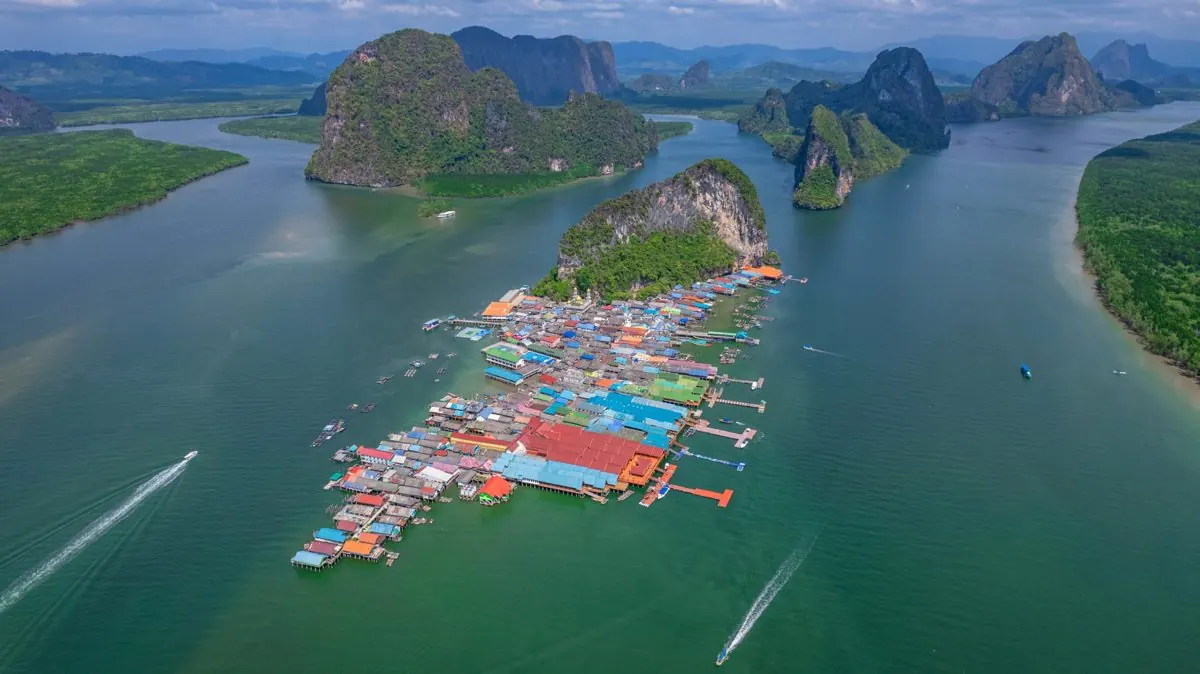 Koh Panyi in Phang Nga Bay from above
