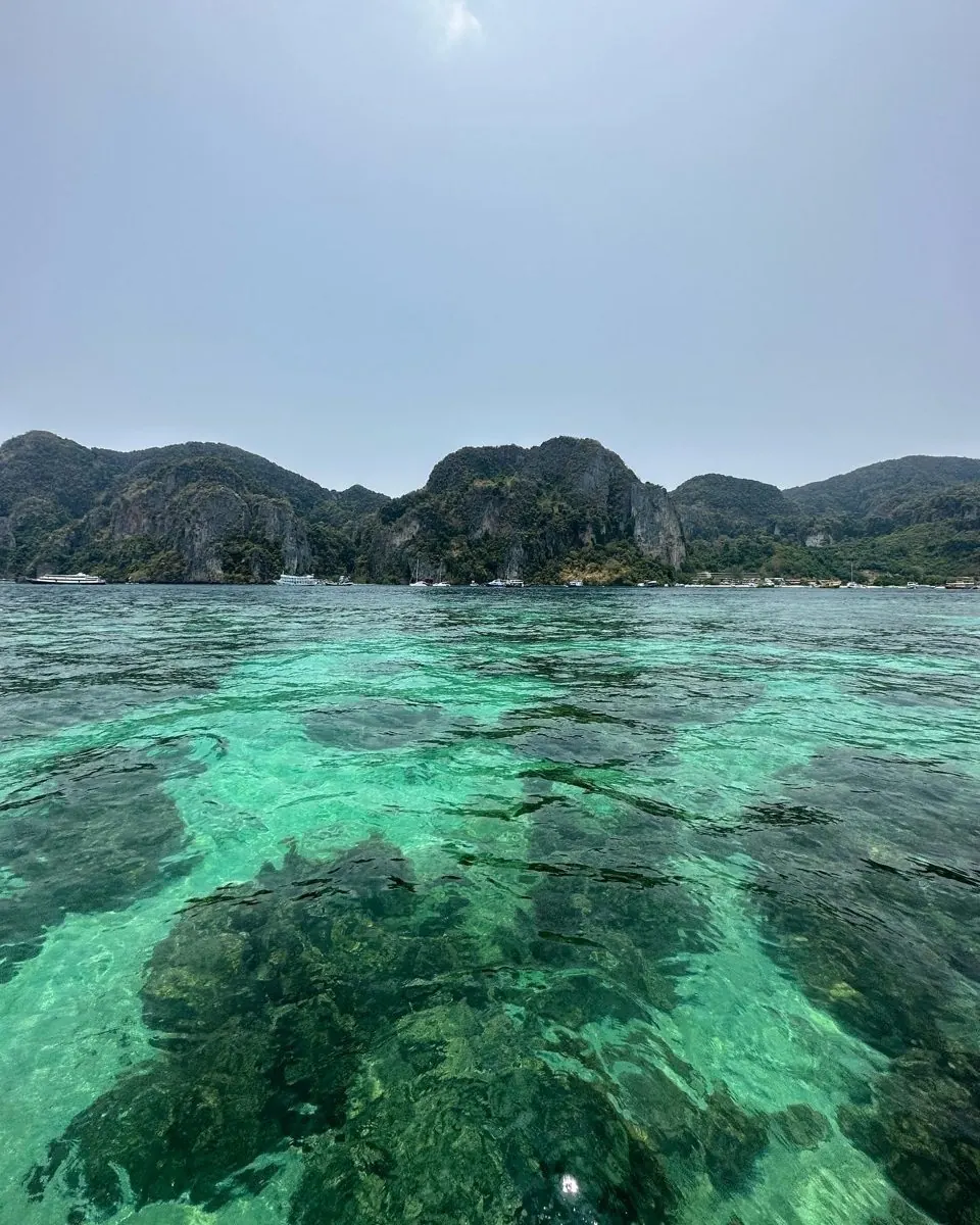Clear water over the reef at Phi Phi Don