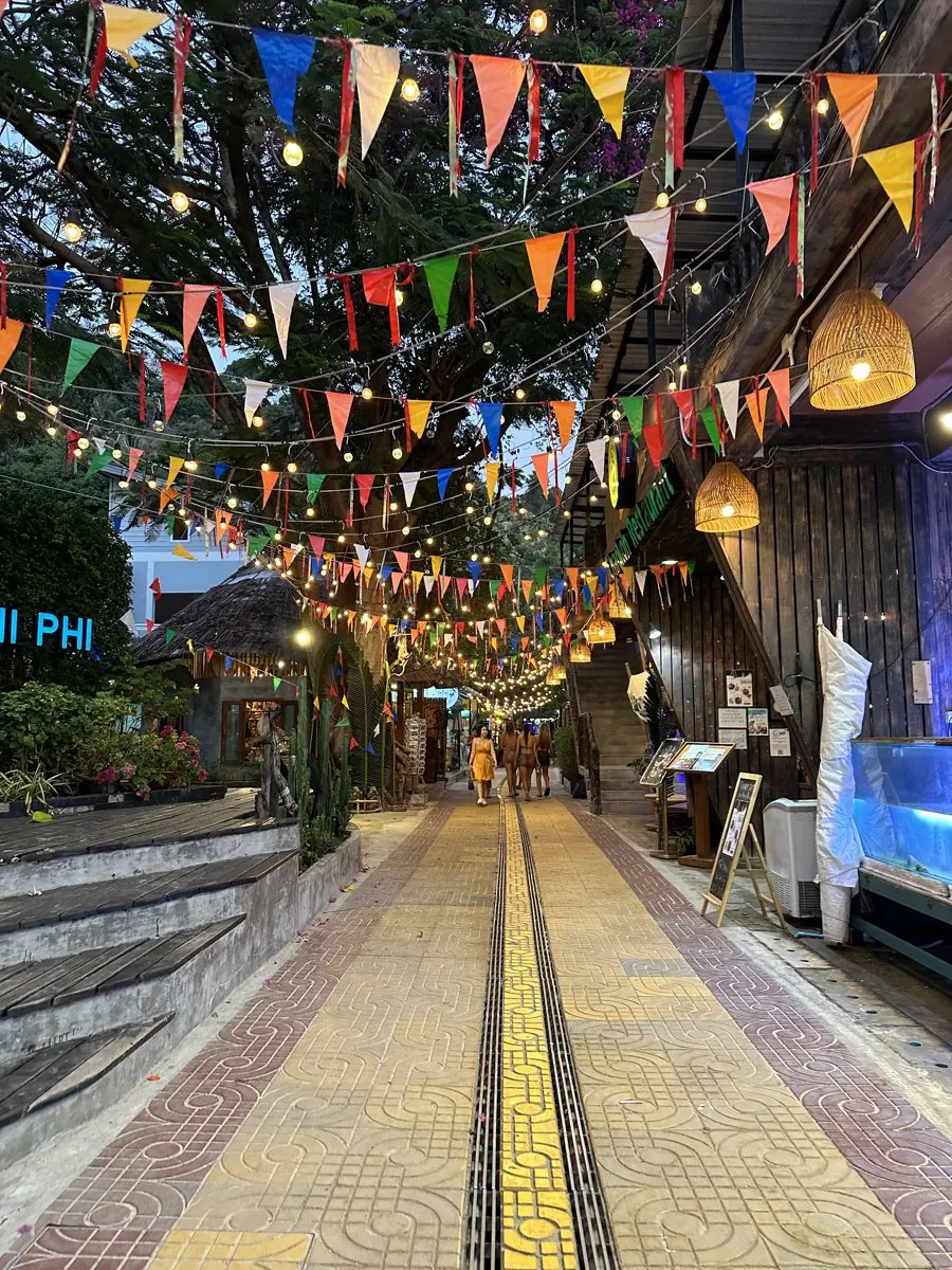Walking street in Phi Phi Don village