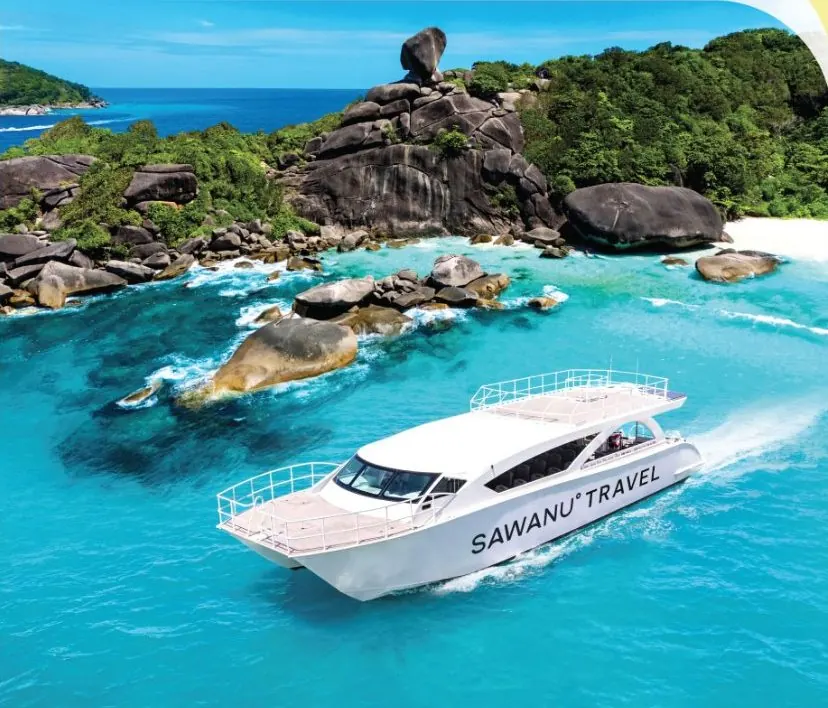 Speed catamaran at the Similan Islands